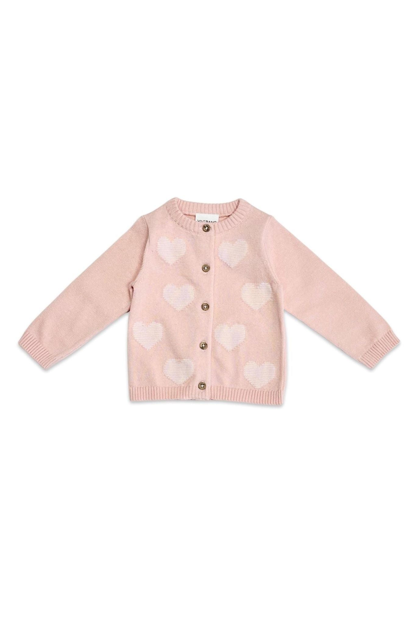 Organic Cotton Hearts Knit Cardigan (Baby Girl)