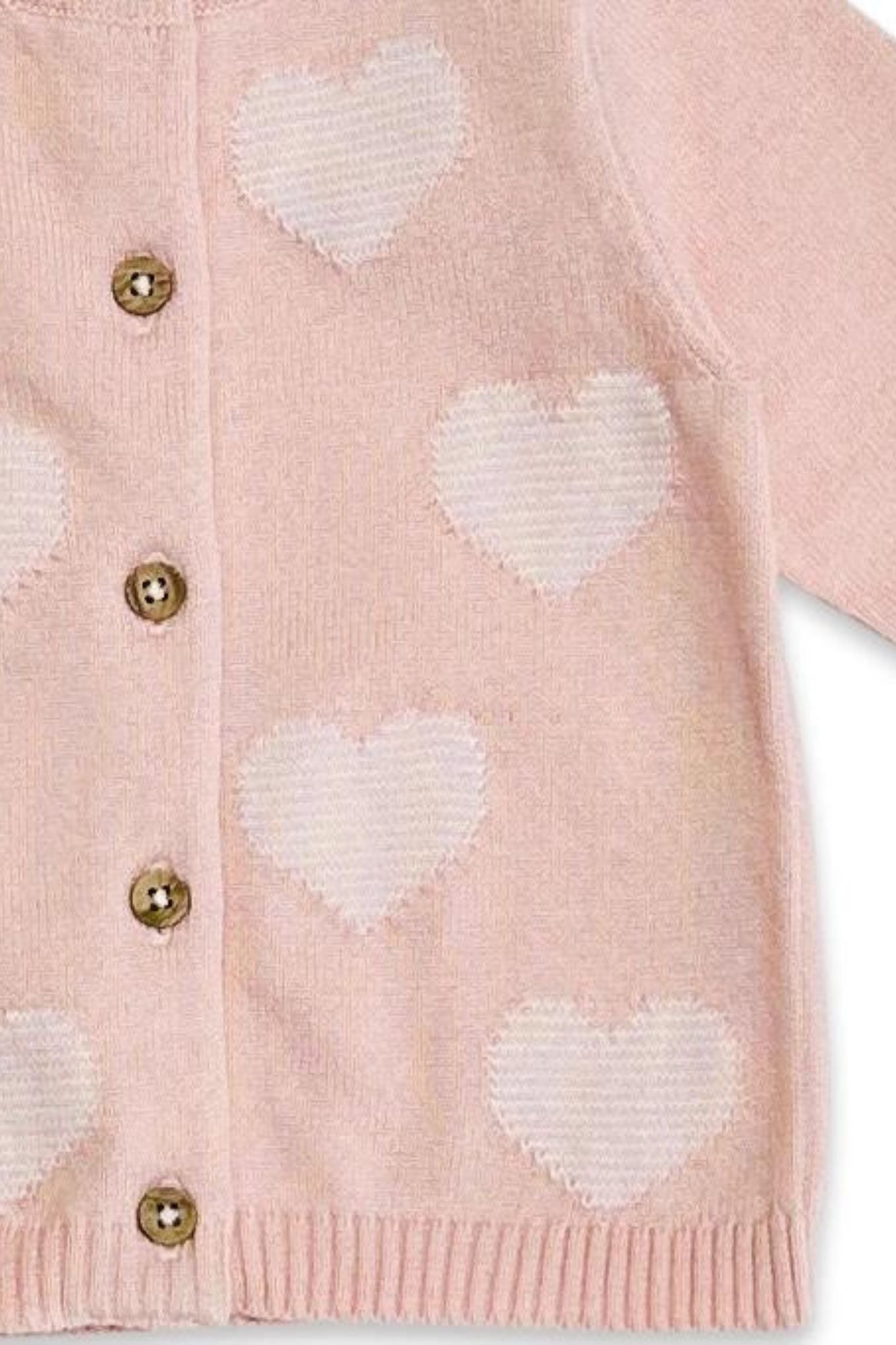 Organic Cotton Hearts Knit Cardigan (Baby Girl)