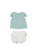Aqua Floral Ruffle Short Set (Baby Girl)