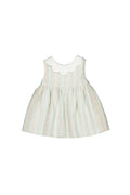 Aqua Striped Linen Dress (Baby Girl)