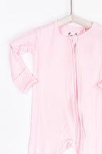 Blush Pink Bamboo Convertible Footie (Baby Girl)