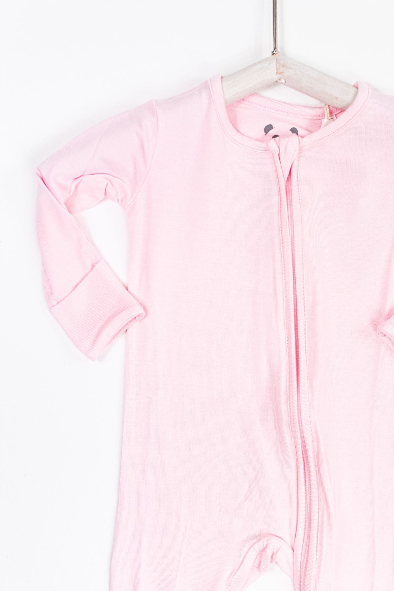 Blush Pink Bamboo Convertible Footie (Baby Girl)