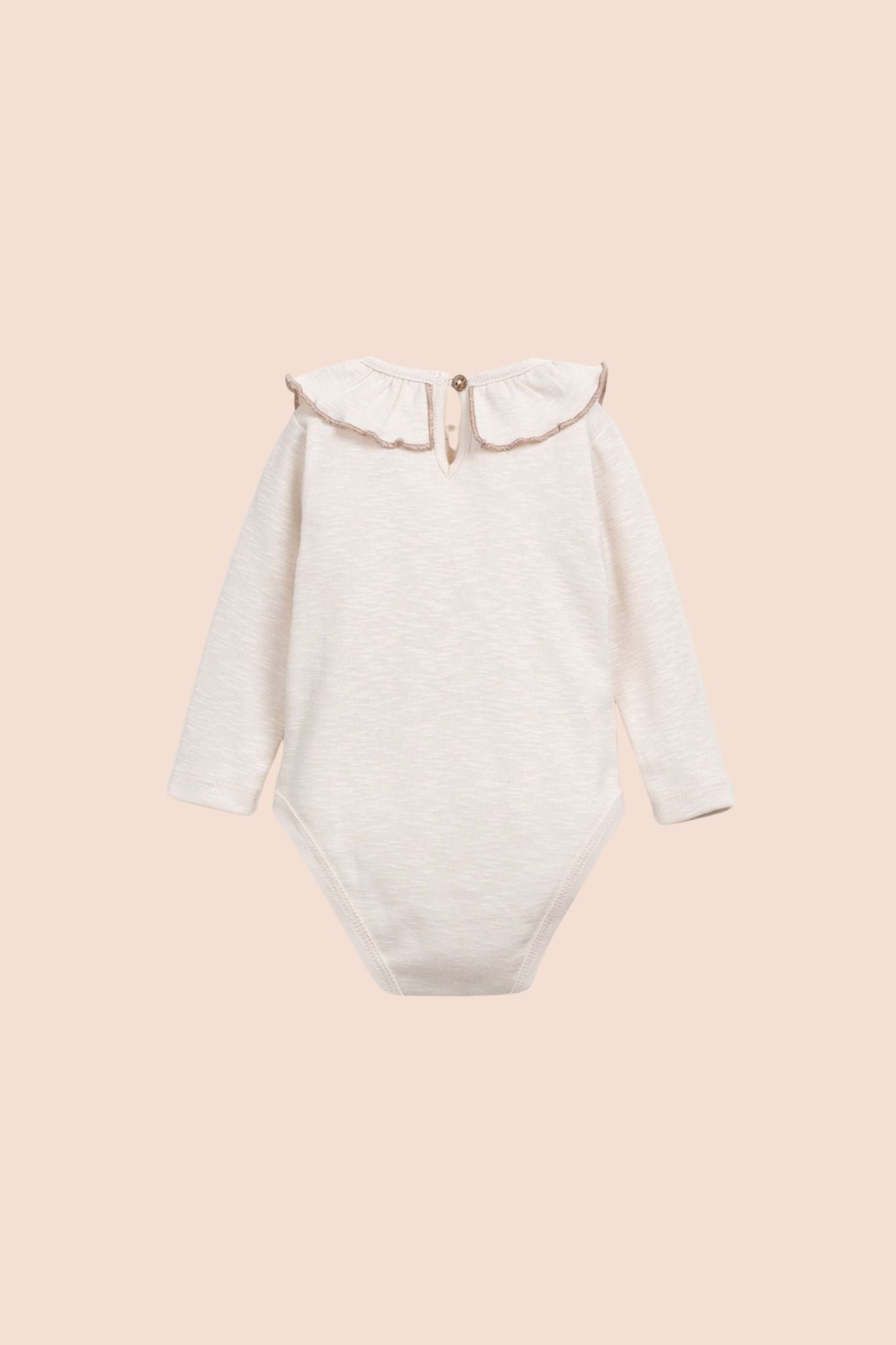 Rib Flame Frill Collar Onesie (Baby Girl)