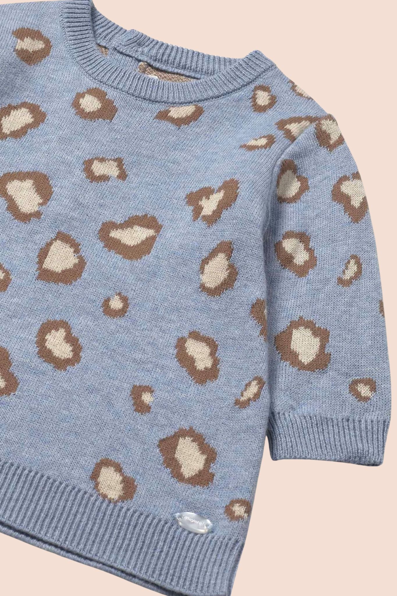 Blue Cheetah Knit Dress (Baby Girl)