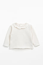 White Collared Long Sleeve Shirt (Baby Girl)