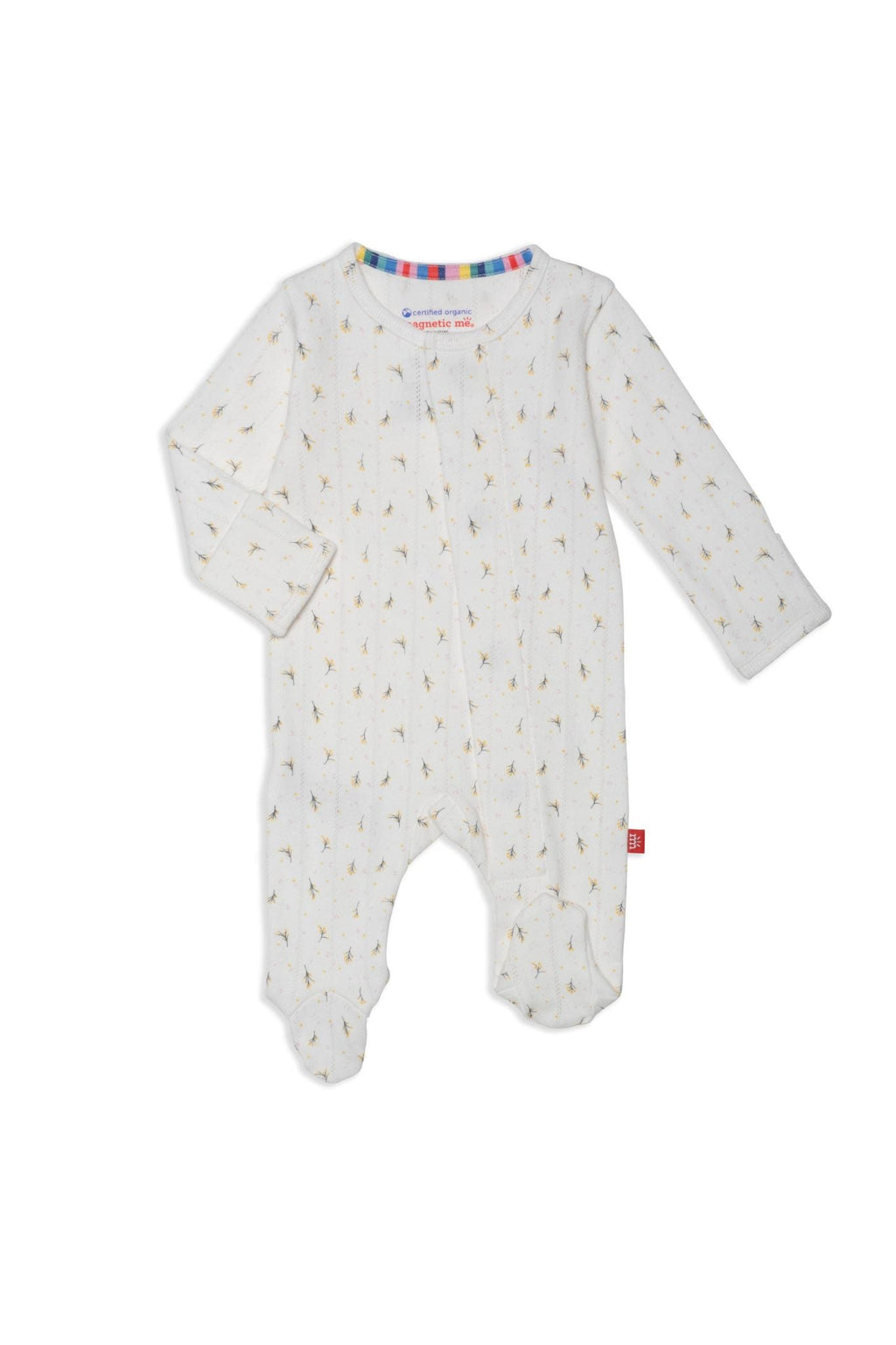 Floral Pointelle Magnetic Footie (Baby Girl)
