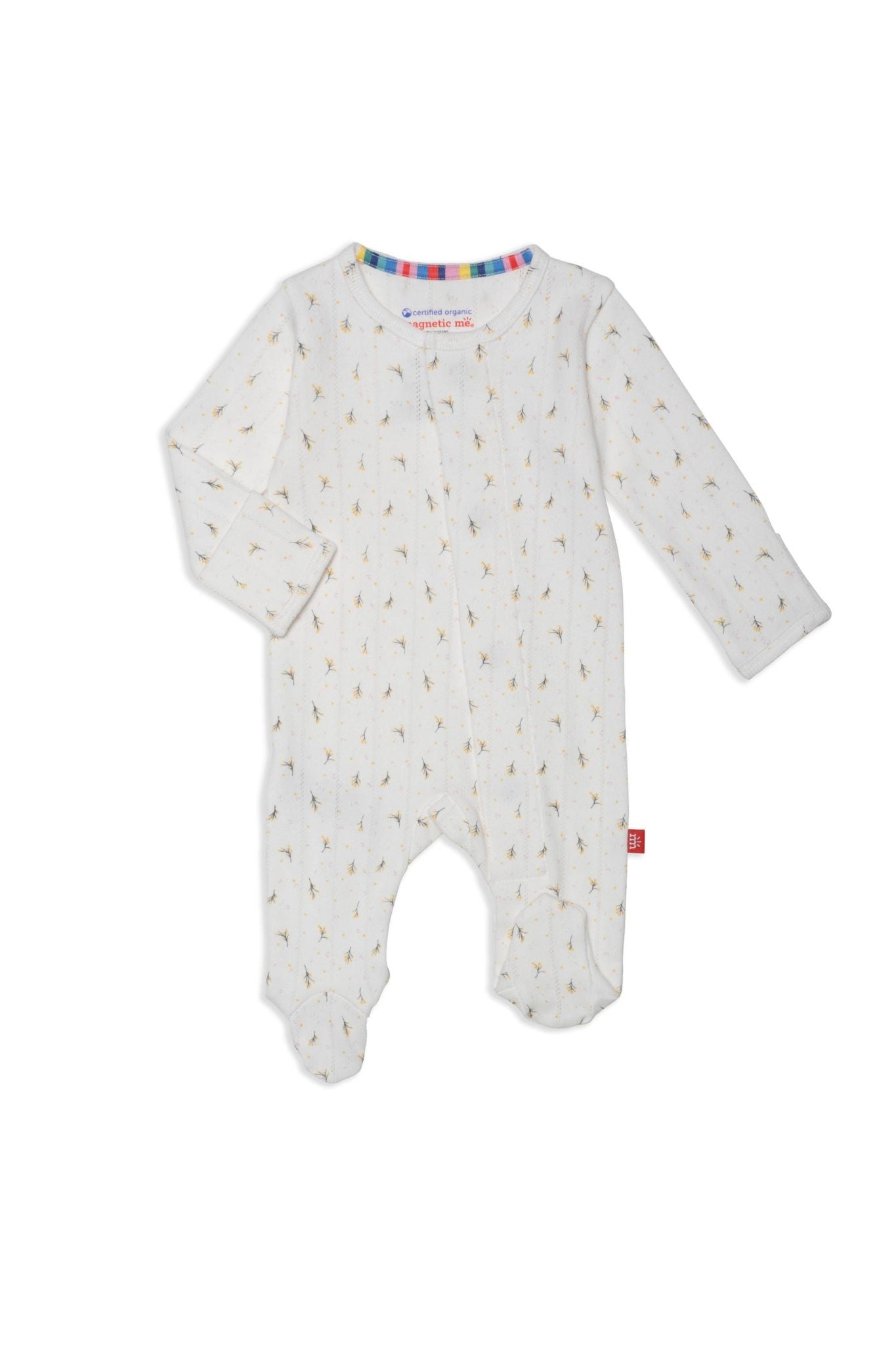Floral Pointelle Magnetic Footie (Baby Girl)