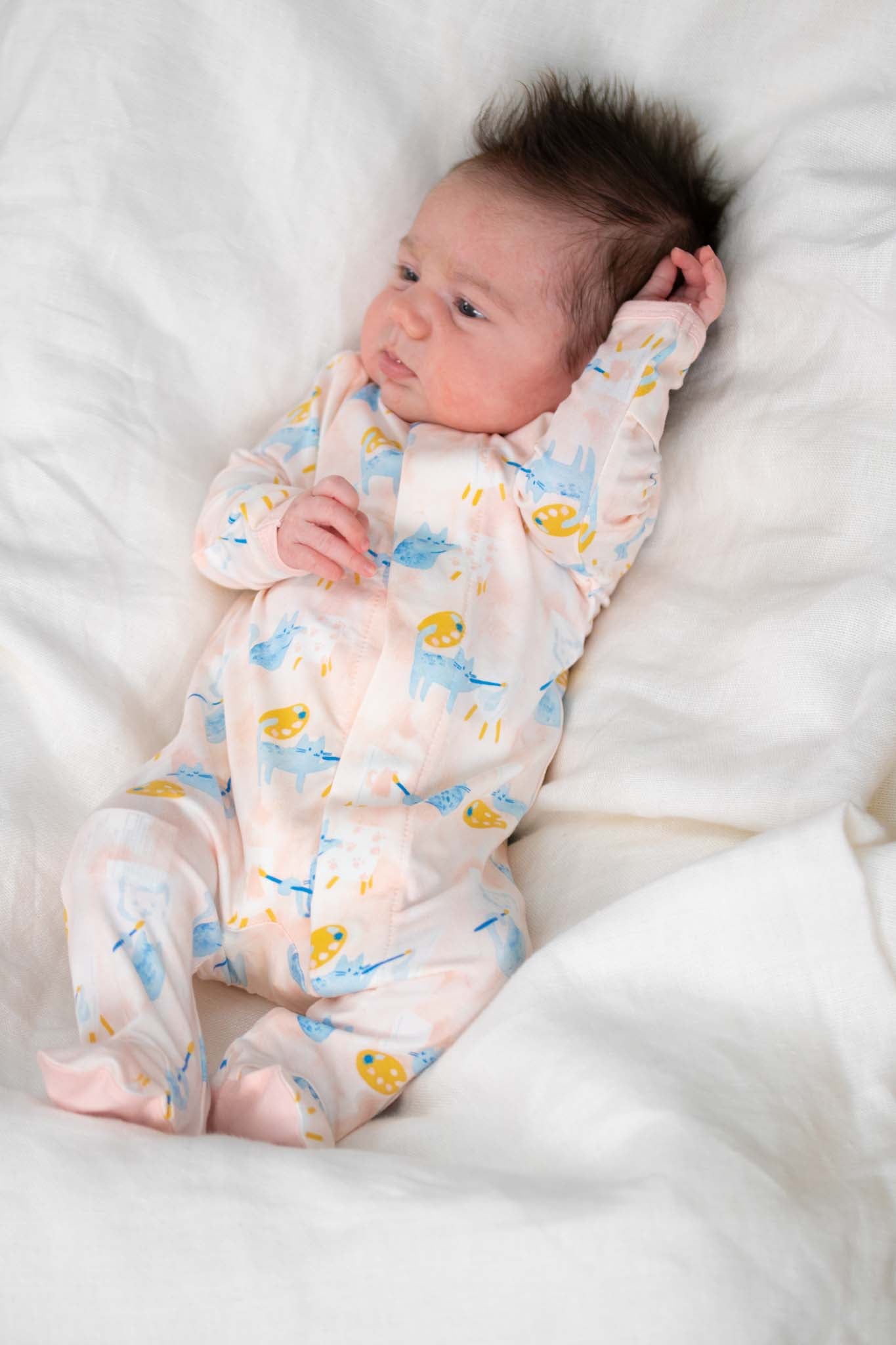 Arts & Cats Modal Magnetic Footie (Baby Girl)