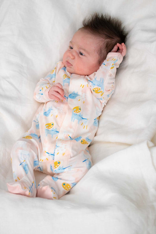 Arts & Cats Modal Magnetic Footie (Baby Girl)