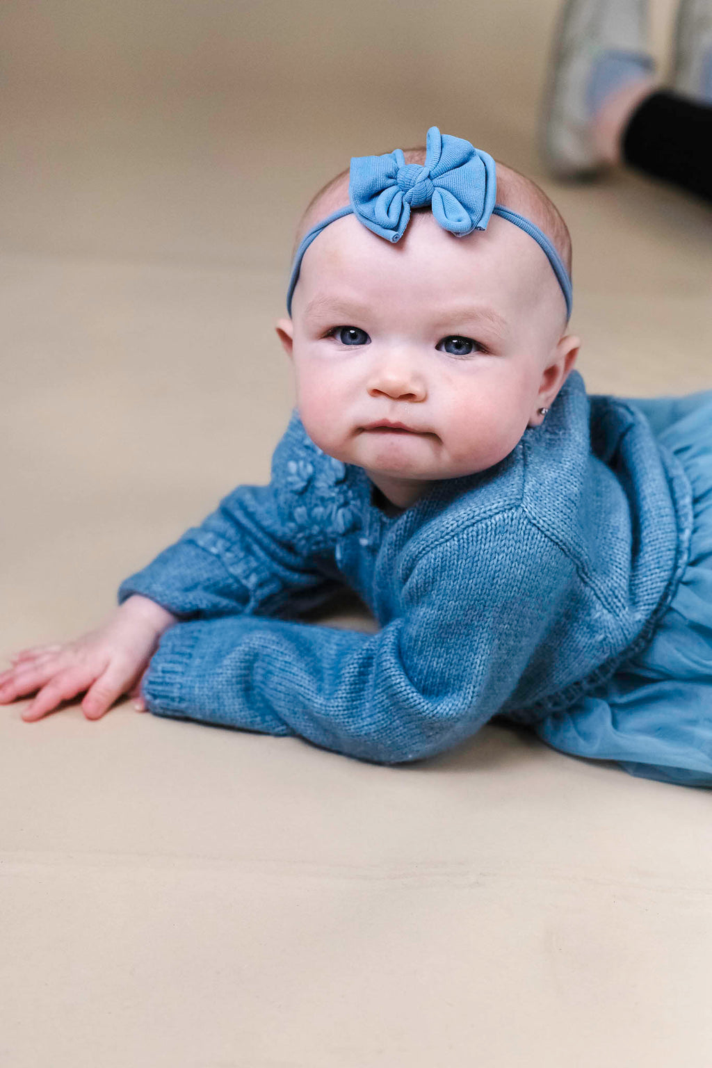 Blue Floral Knit Dress (Baby Girl)