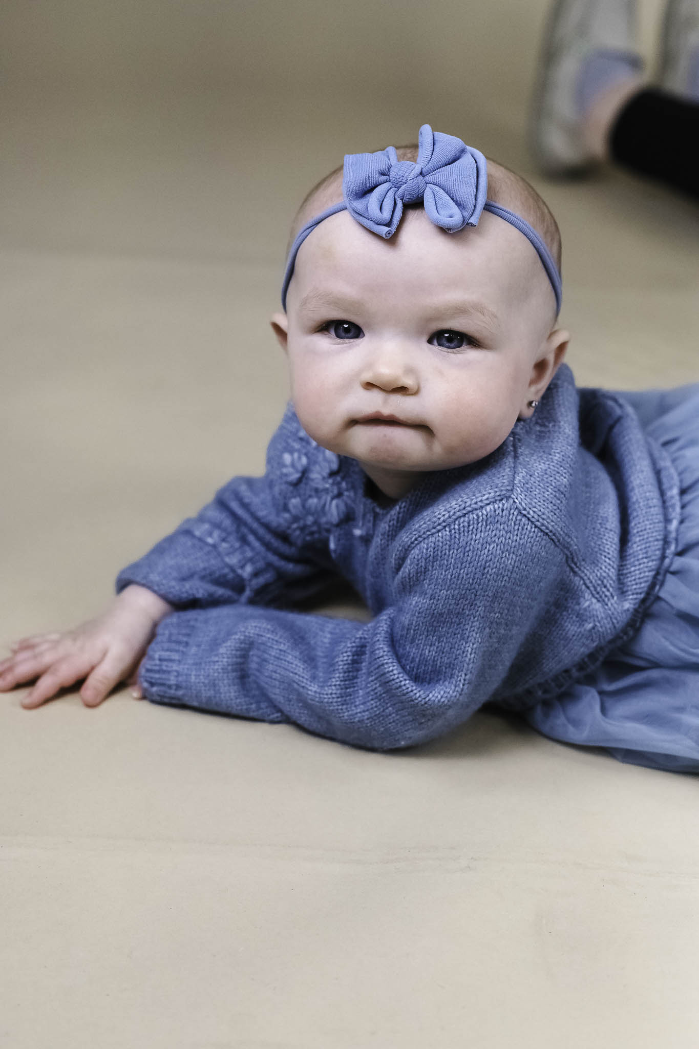 Blue Floral Knit Dress (Baby Girl)