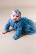Blue Floral Knit Dress (Baby Girl)