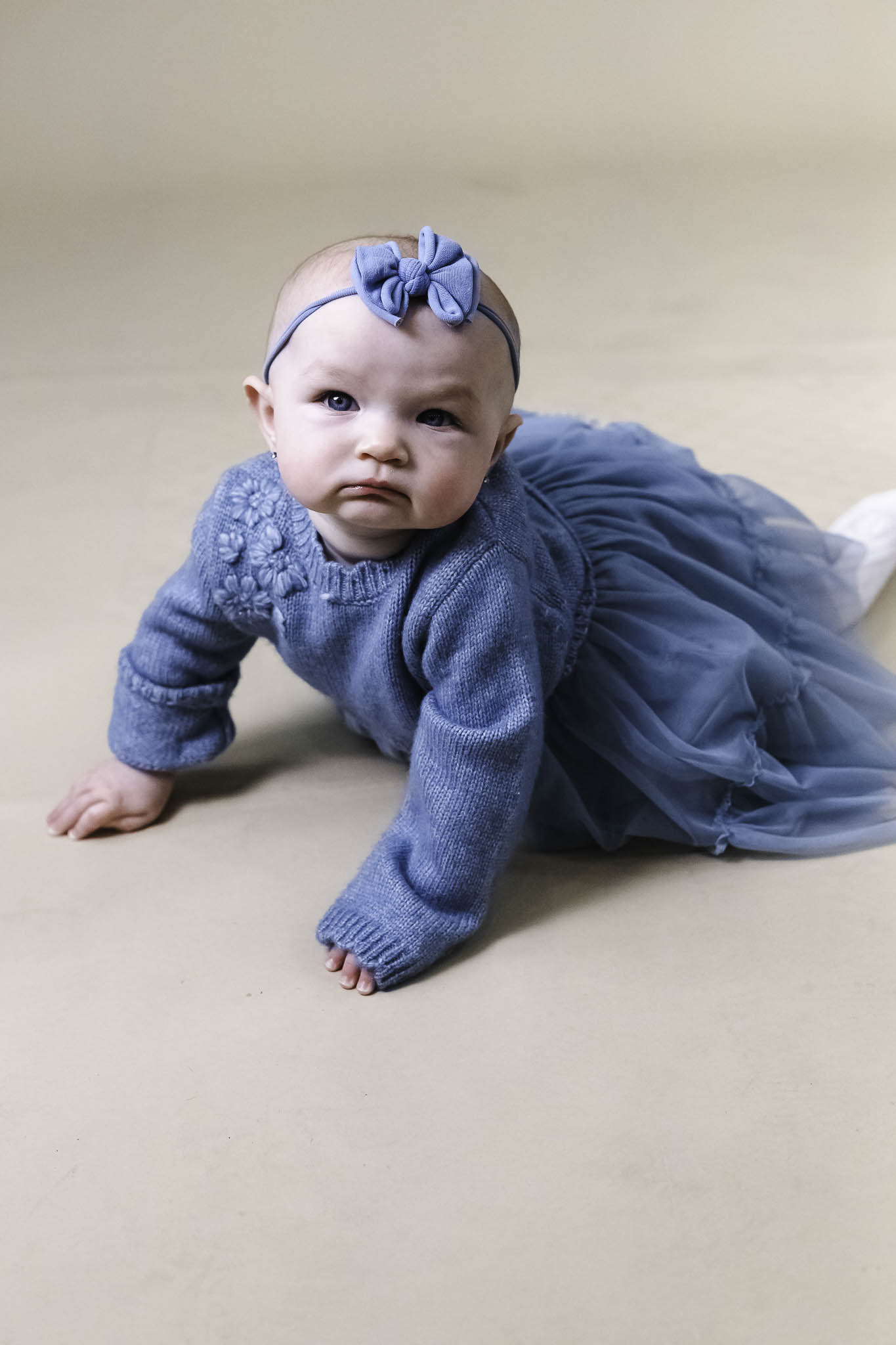 Blue Floral Knit Dress (Baby Girl)