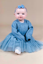 Blue Floral Knit Dress (Baby Girl)