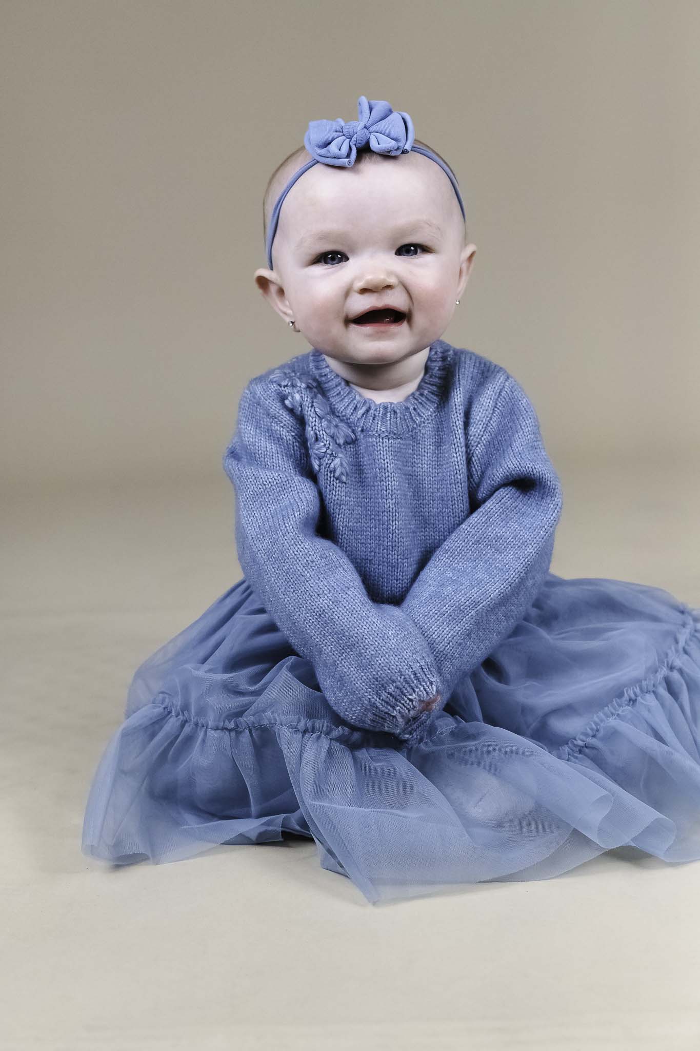 Blue Floral Knit Dress (Baby Girl)