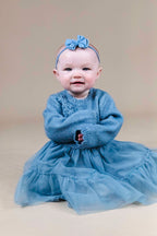 Blue Floral Knit Dress (Baby Girl)