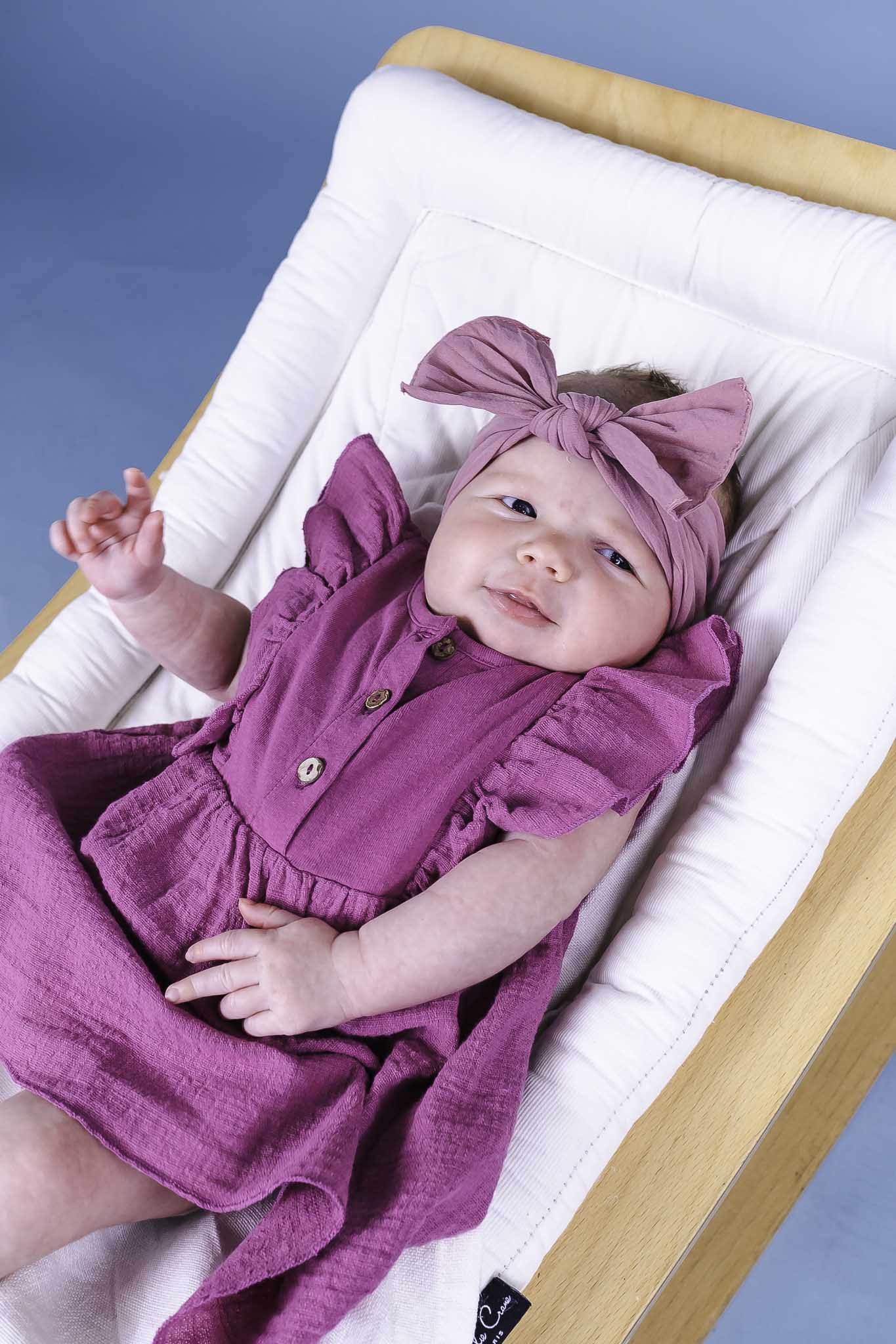 Bright Pink Ruffle Sleeve Dress (Baby Girl)