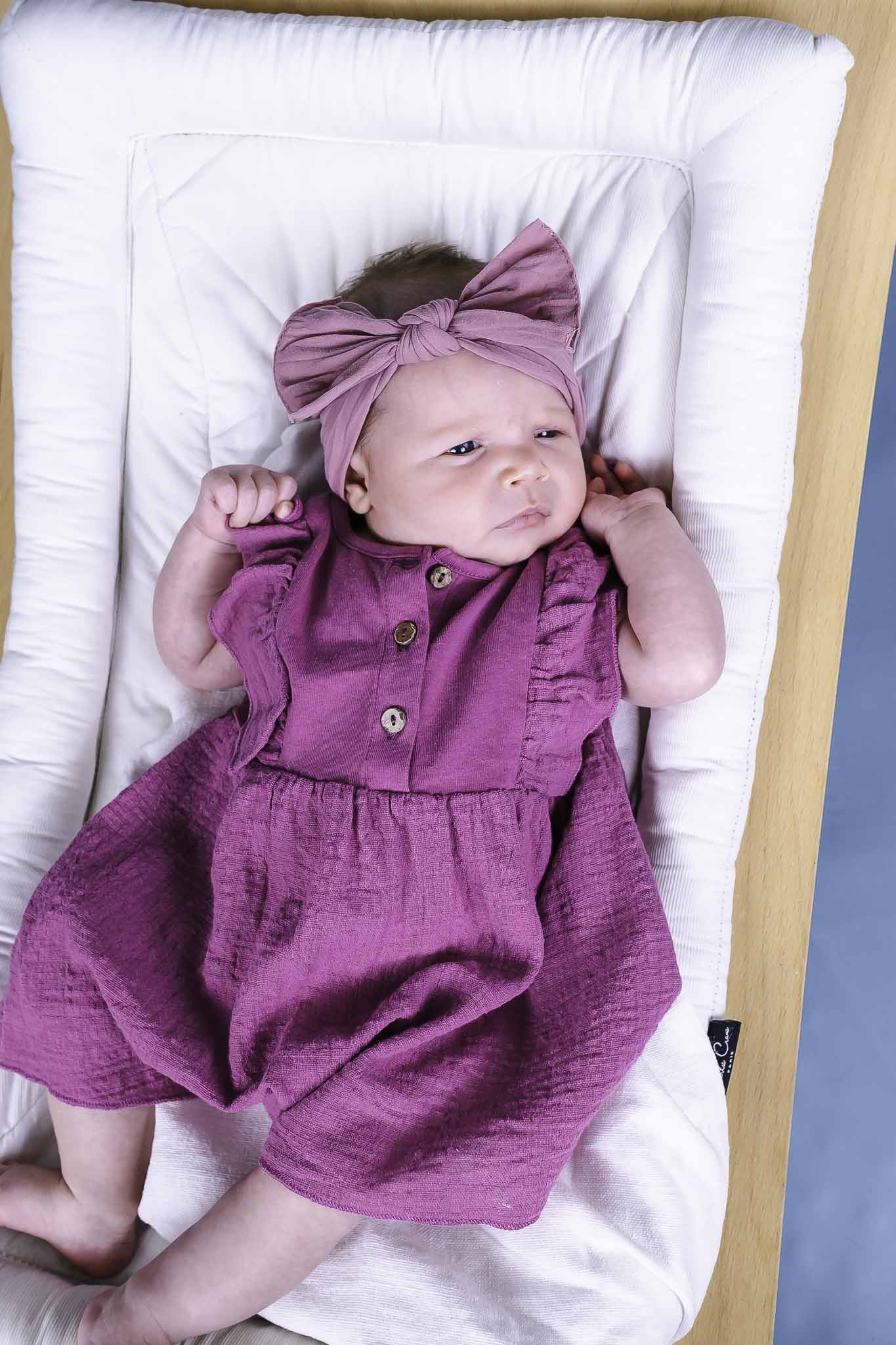 Bright Pink Ruffle Sleeve Dress (Baby Girl)