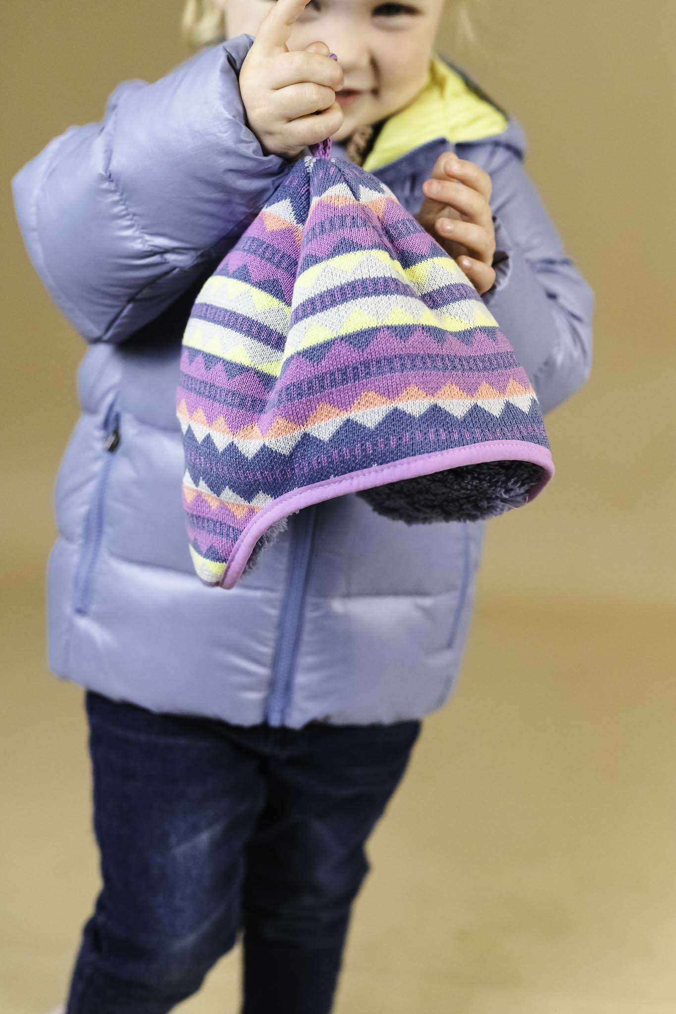 Brisk Purple Reversible Beanie (Baby Girl)