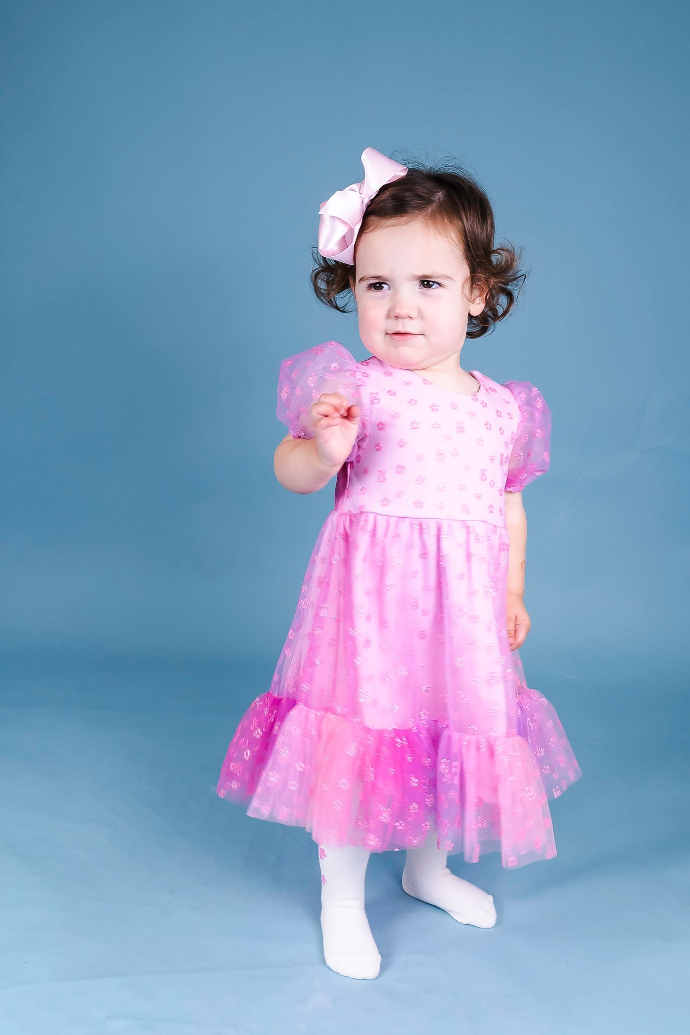 Bunny Gem Puff Sleeve Party Dress (Baby Girl)