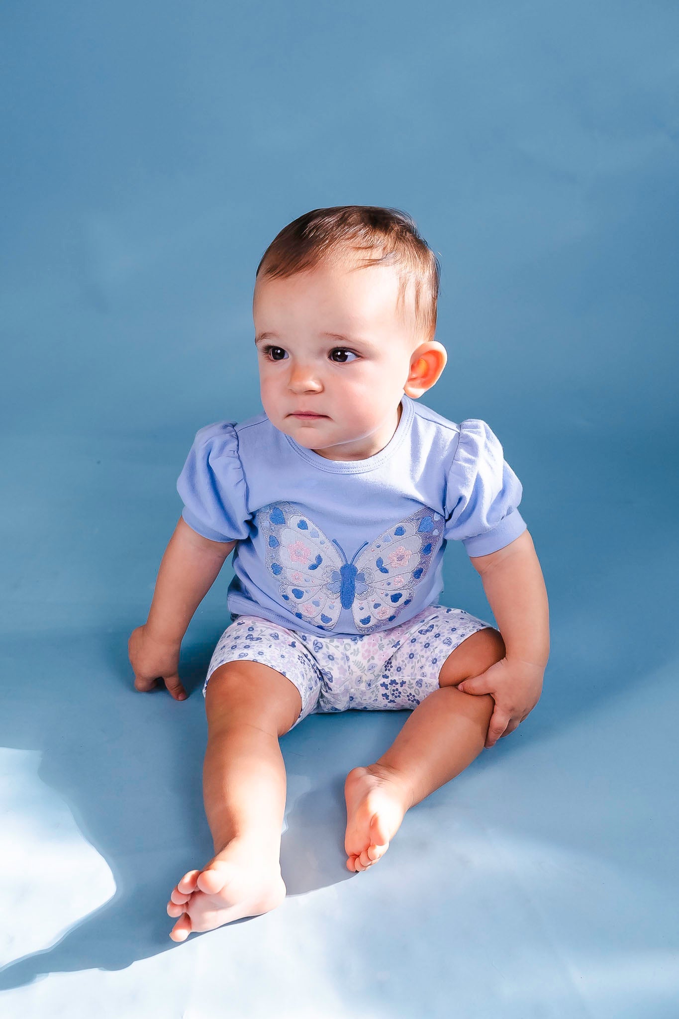 Butterfly Puff Sleeve Top (Baby Girl)