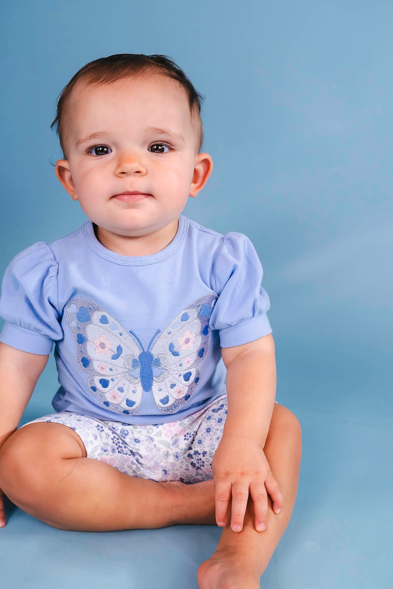 Butterfly Puff Sleeve Top (Baby Girl)