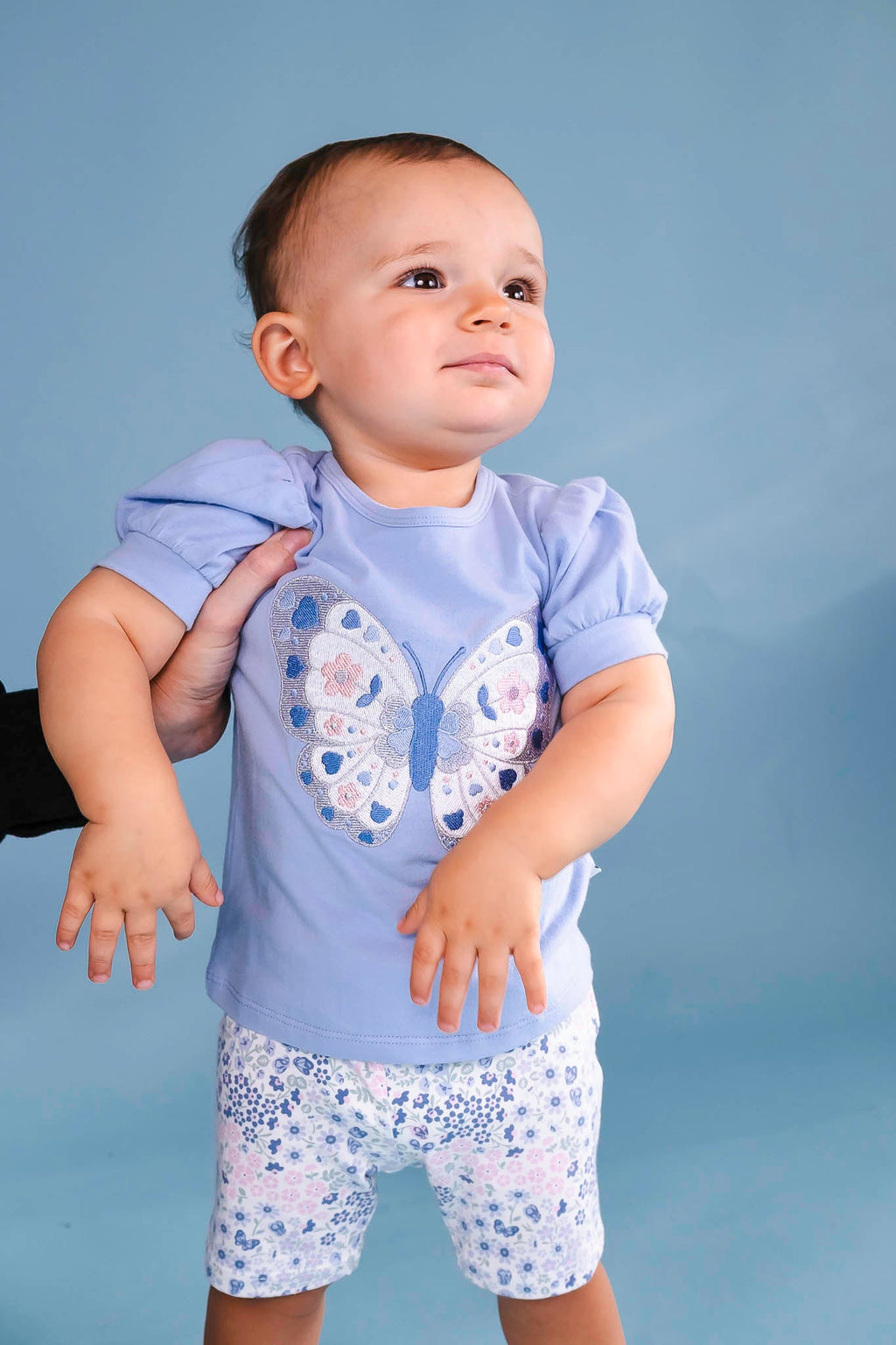 Butterfly Puff Sleeve Top (Baby Girl)