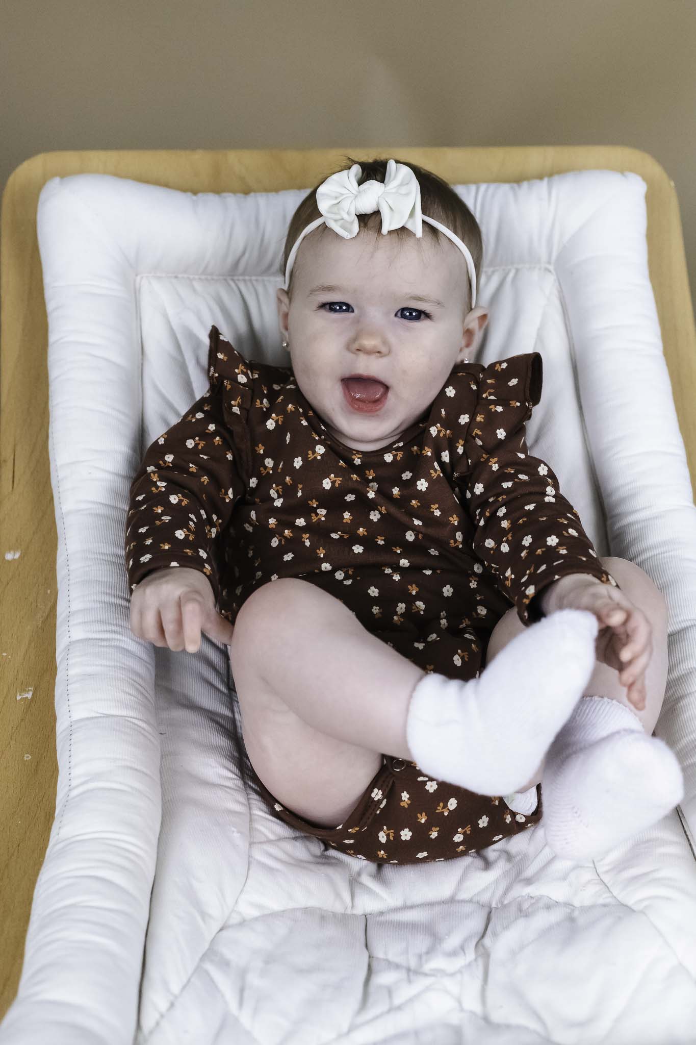 Cedar Frill Printed Onesie (Baby Girl)