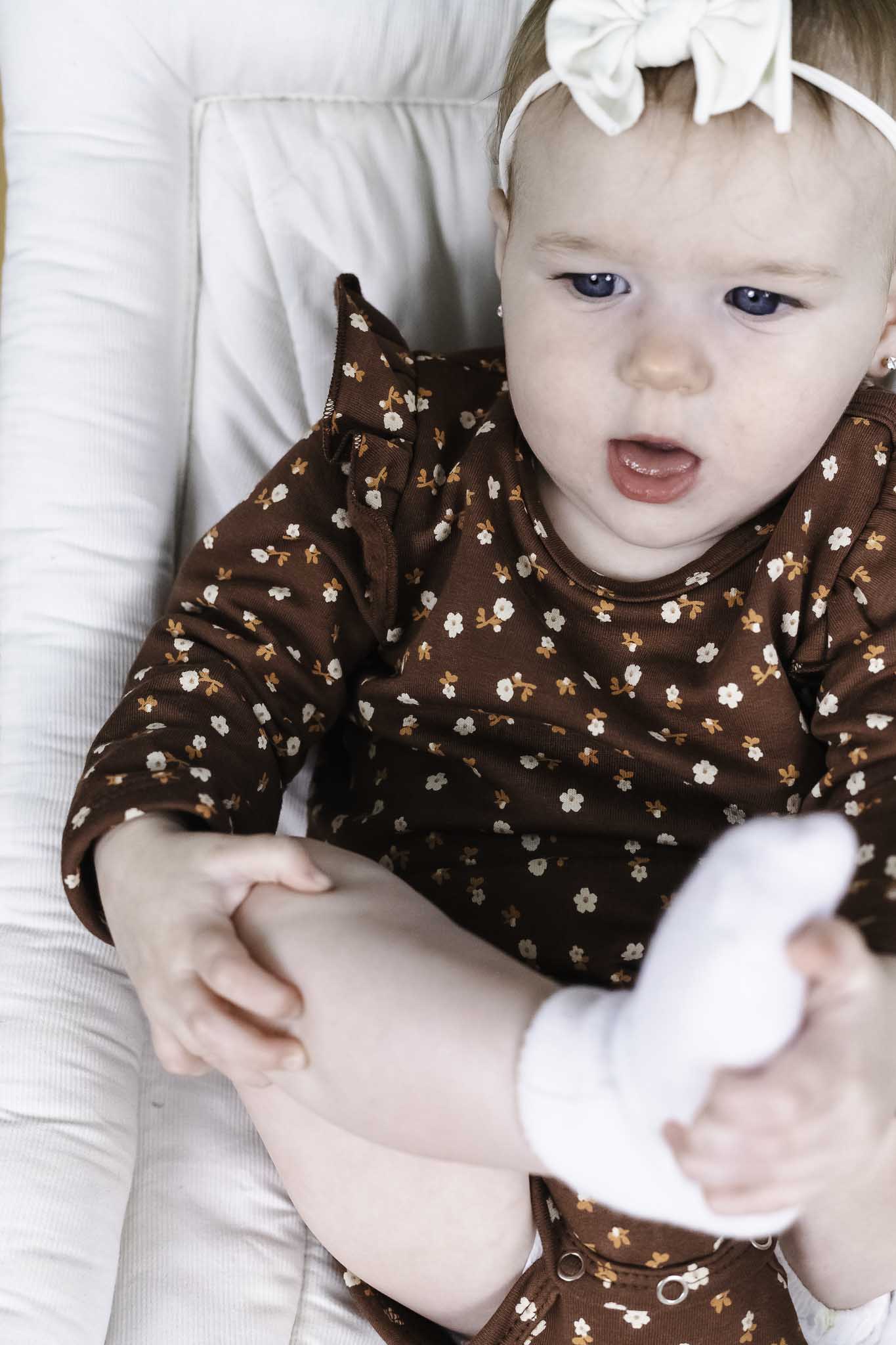 Cedar Frill Printed Onesie (Baby Girl)