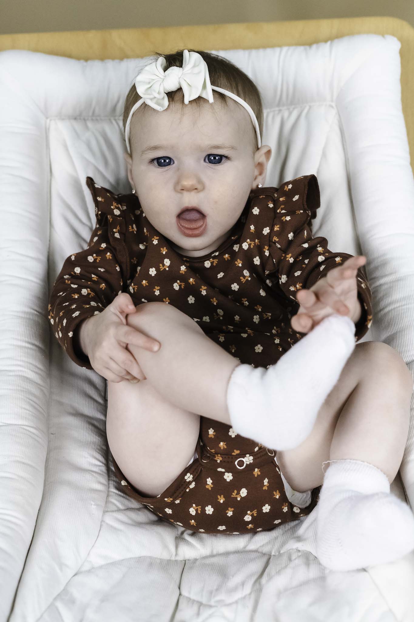 Cedar Frill Printed Onesie (Baby Girl)