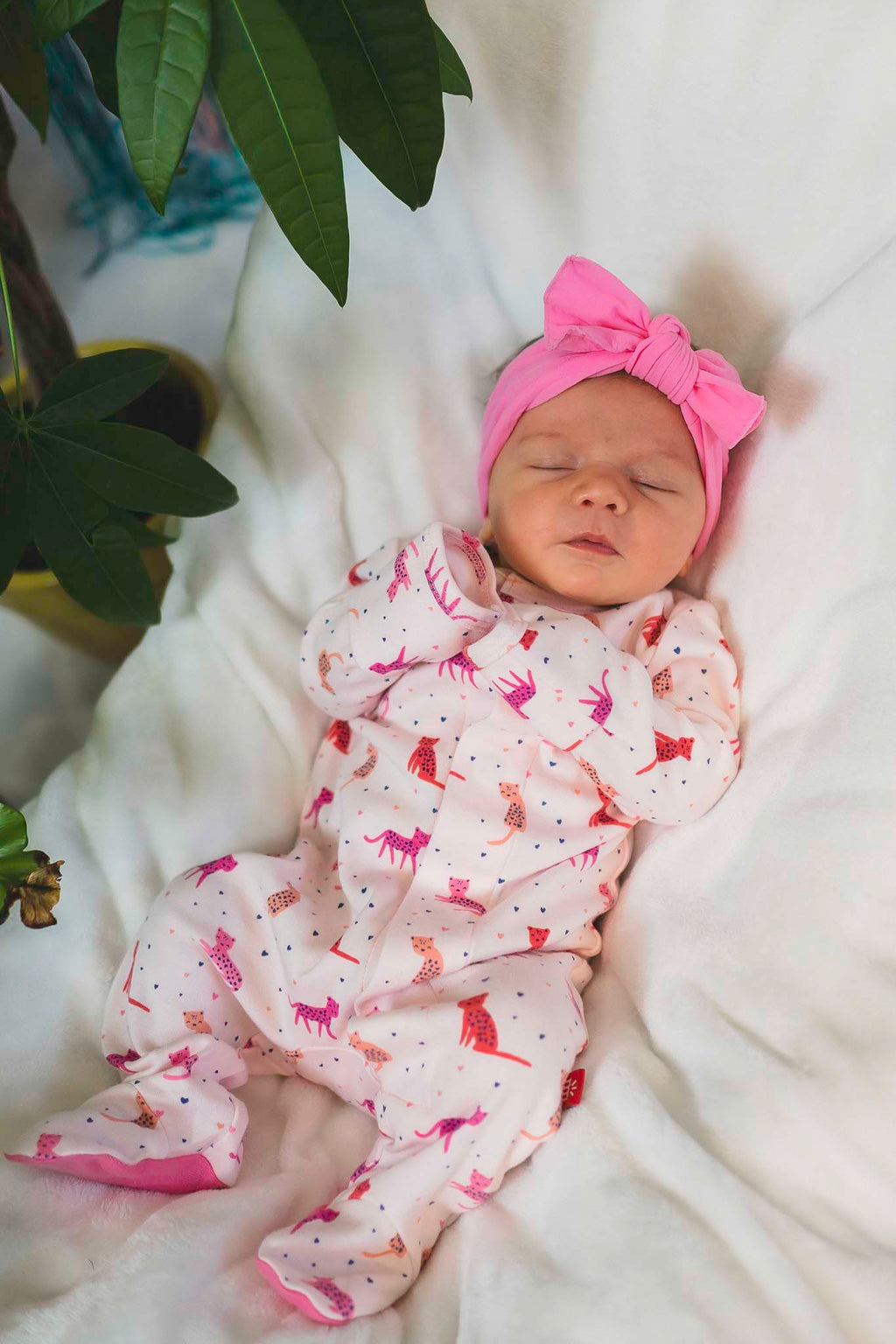 Cheetah Bonita Magnetic Footie (Baby Girl)