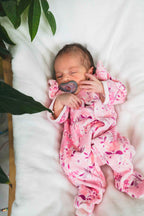 Chloe Velour Magnetic Footie (Baby Girl)