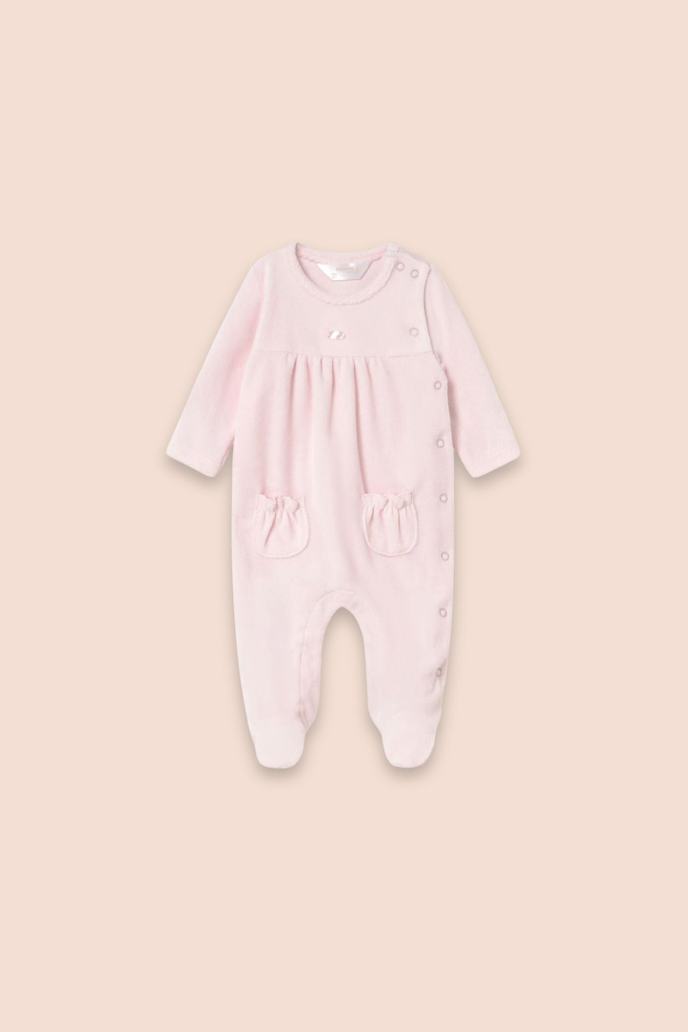 Baby Pink Velour Footie (Baby Girl)