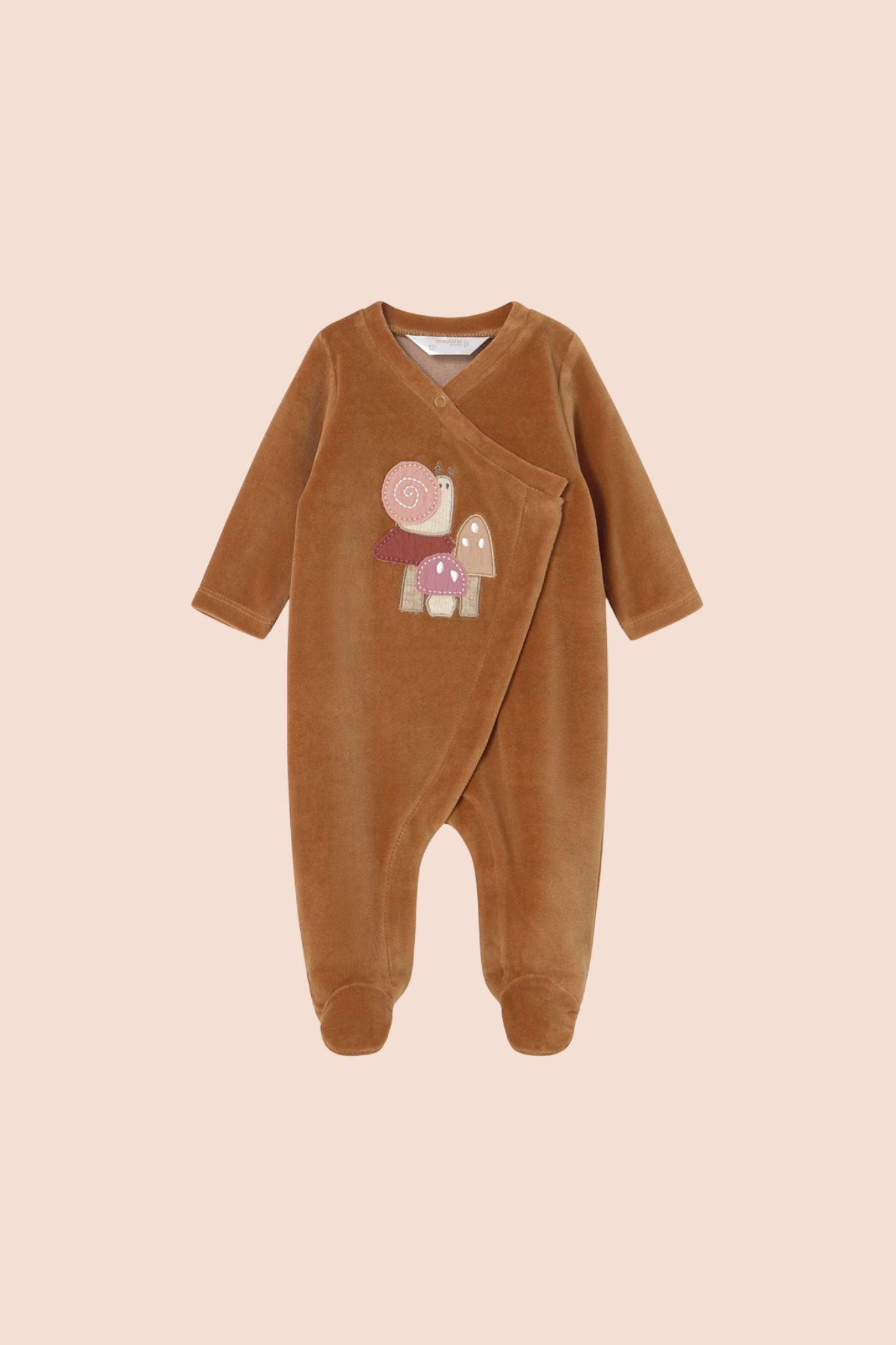 Brick Velour Footie (Baby Girl)