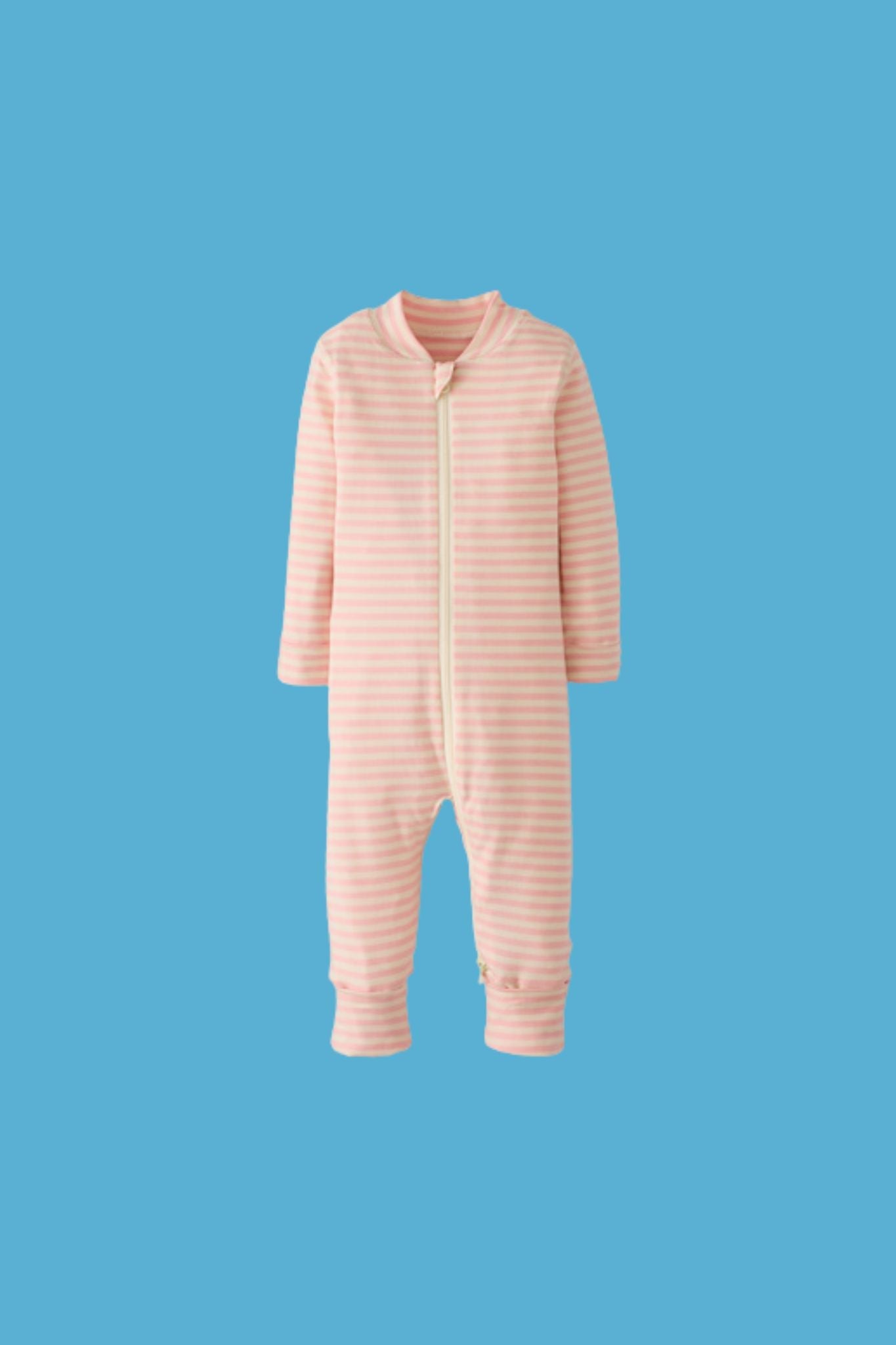 Blush Striped 2-Way Zipper Sleeper (Baby Girl)