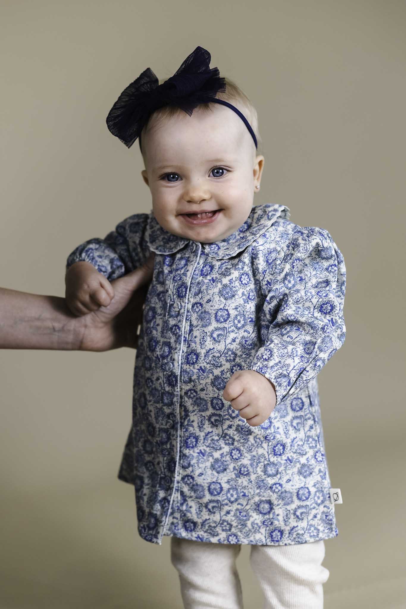 Ecru Floral Corduroy Dress (Baby Girl)
