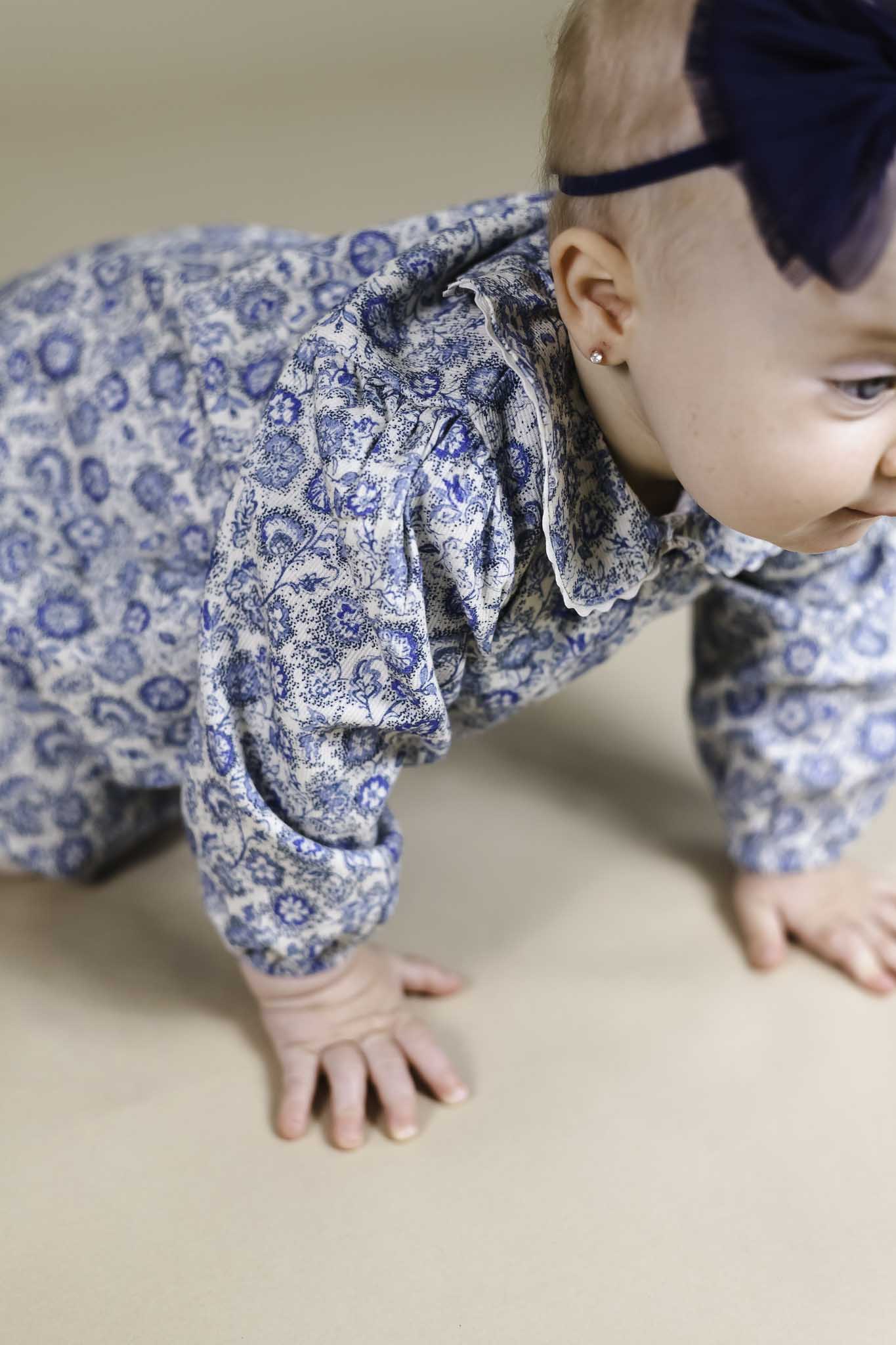 Ecru Floral Corduroy Dress (Baby Girl)