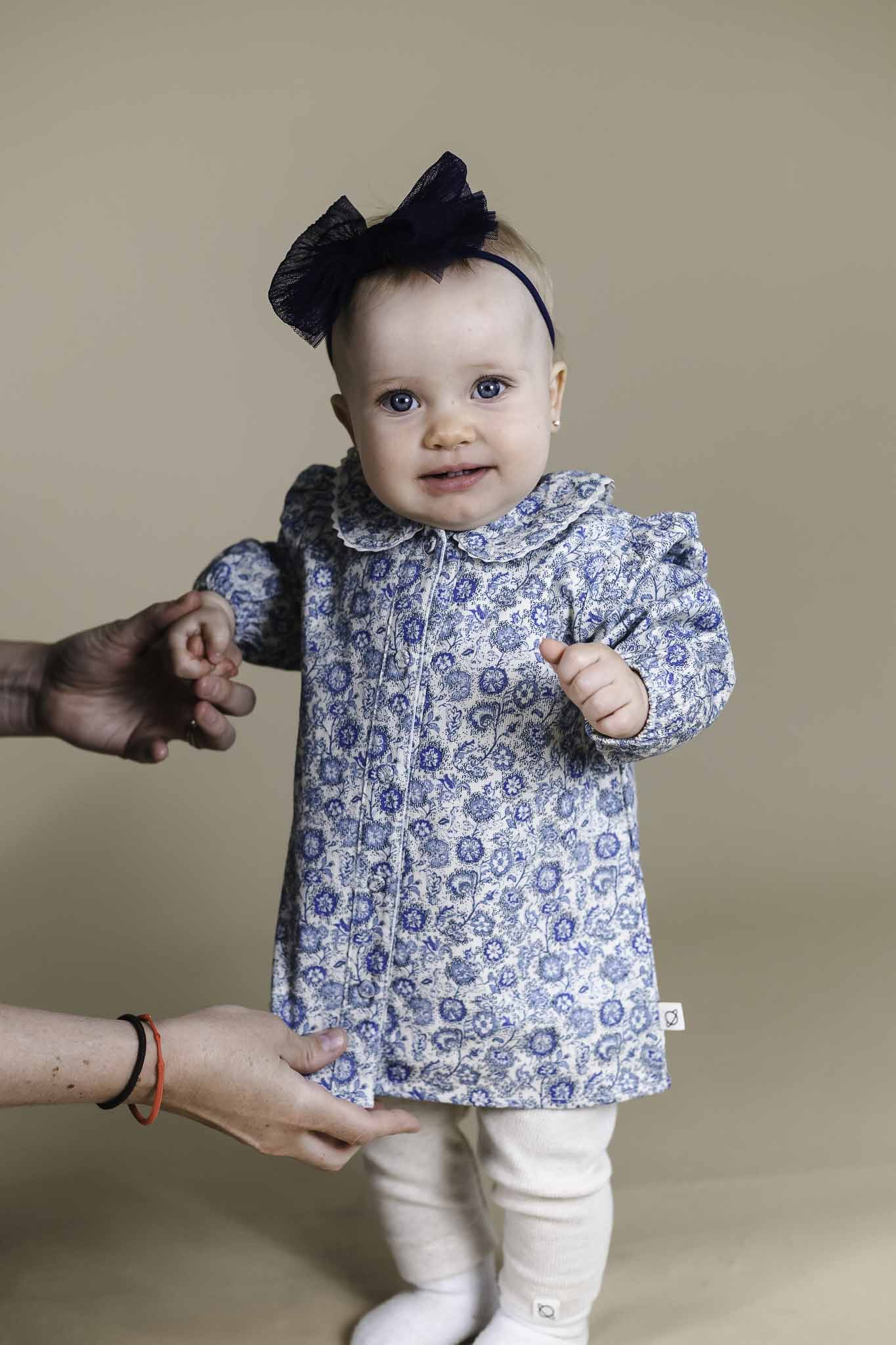 Ecru Floral Corduroy Dress (Baby Girl)