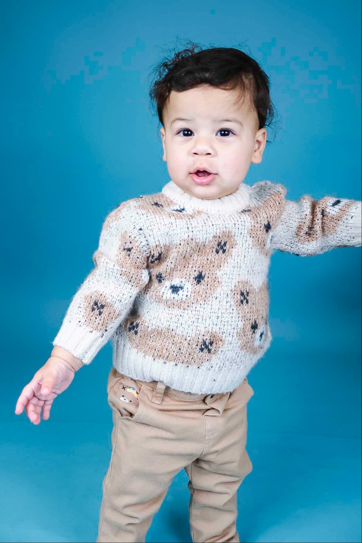 Ecru Huxbear Knit Jumper (Baby Unisex)