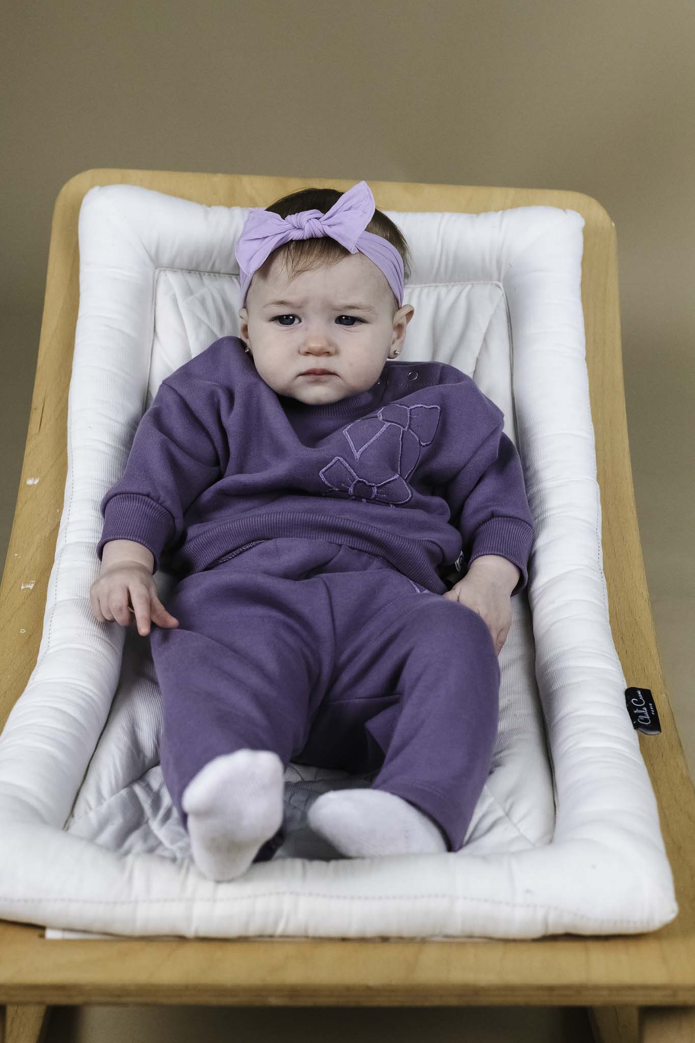 Lilac Fog Bow Sweatshirt (Baby Girl)