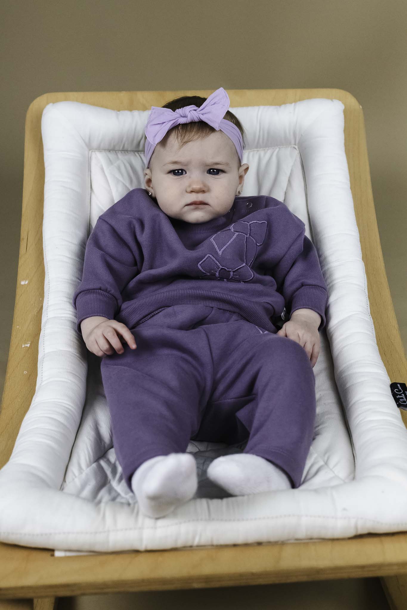 Lilac Fog Bow Sweatshirt (Baby Girl)