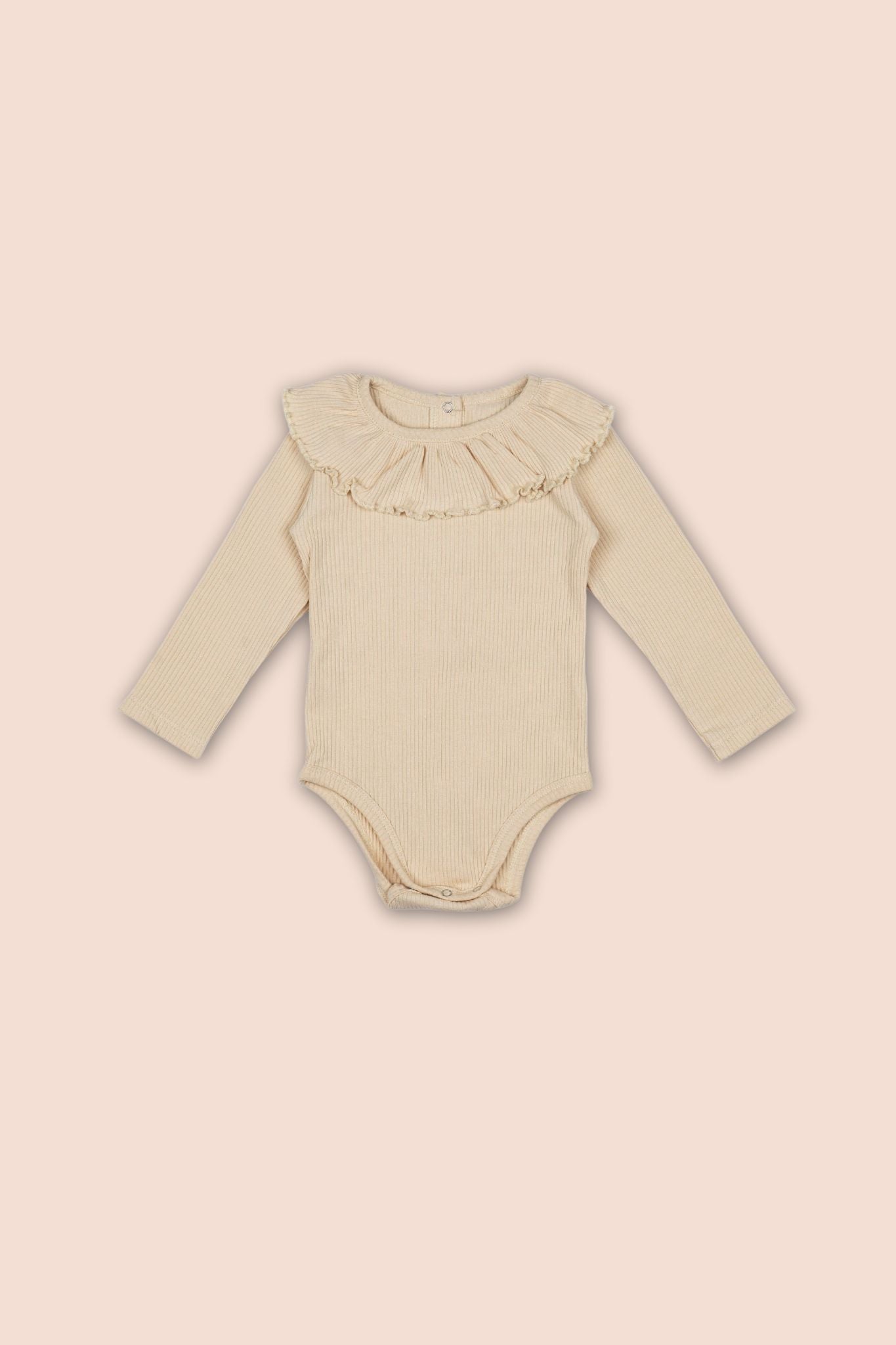 Natural Ruffle Collar Onesie (Baby Girl)