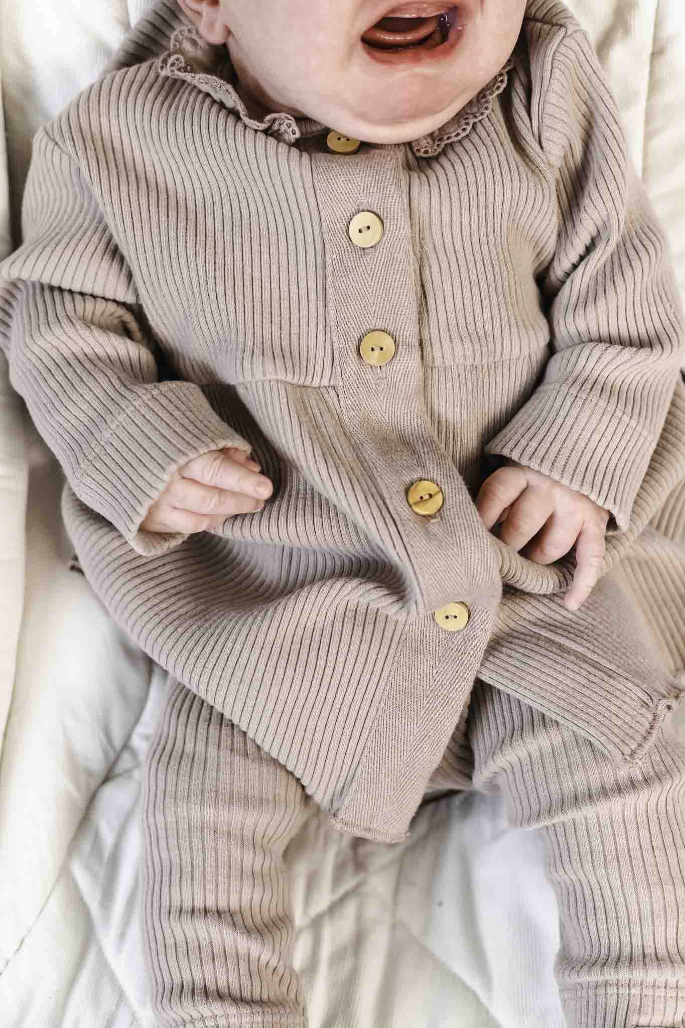Pink Rib Collar Dress (Baby Girl)