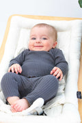 Recycled Cotton Ribbed Navy Shirt (Baby Girl)