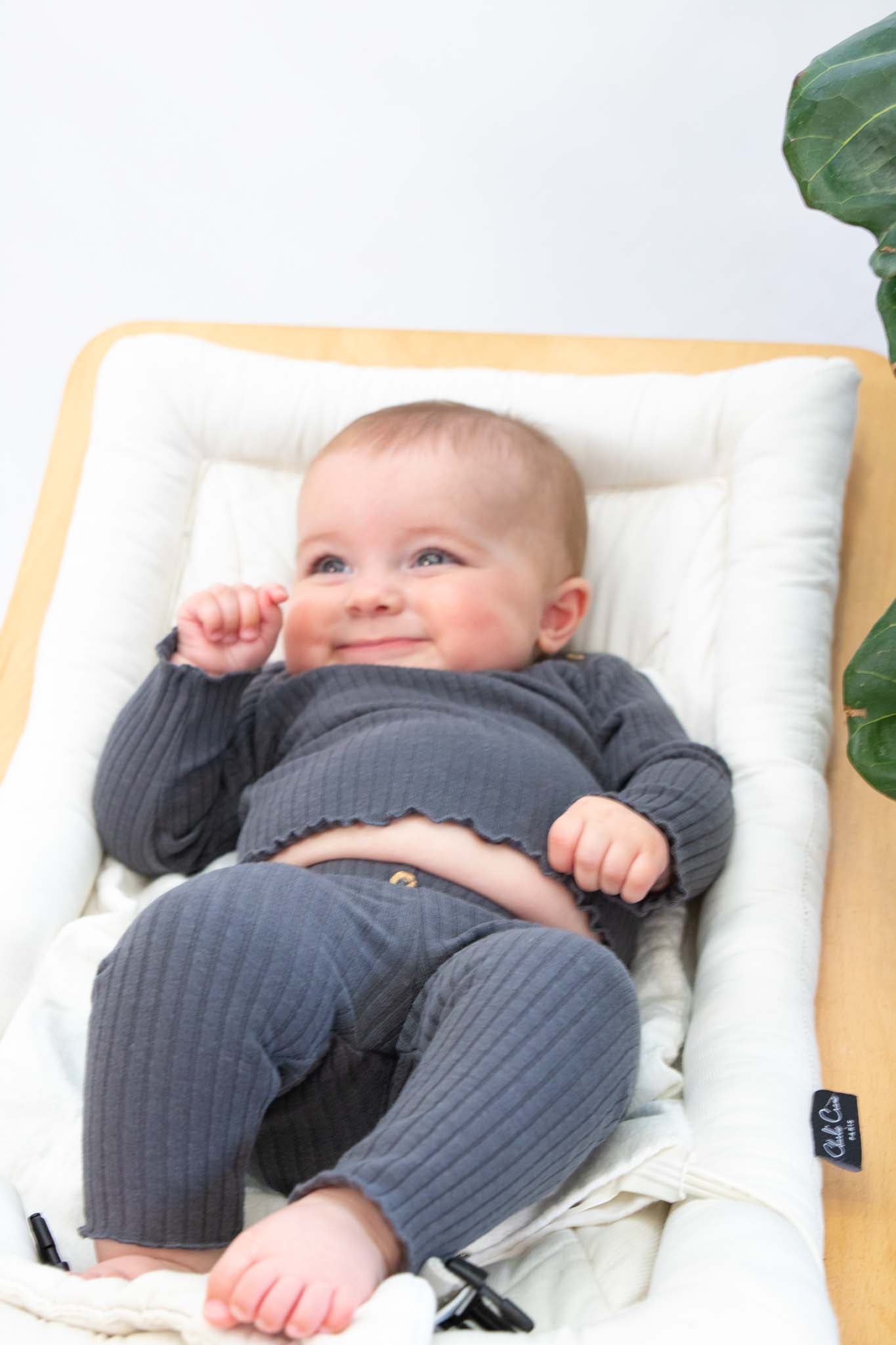 Recycled Cotton Ribbed Navy Shirt (Baby Girl)