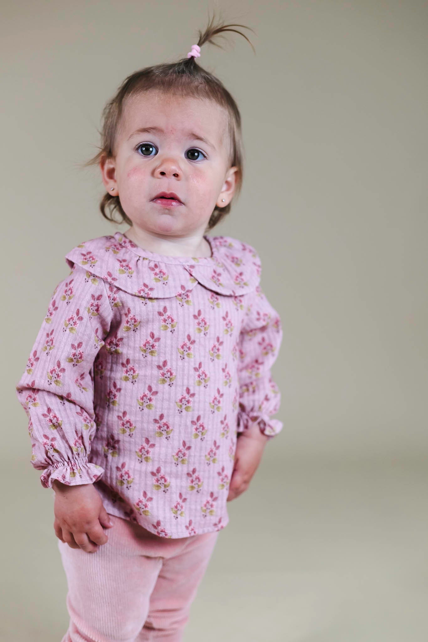 Silver Pink Bloom Blouse (Baby Girl)