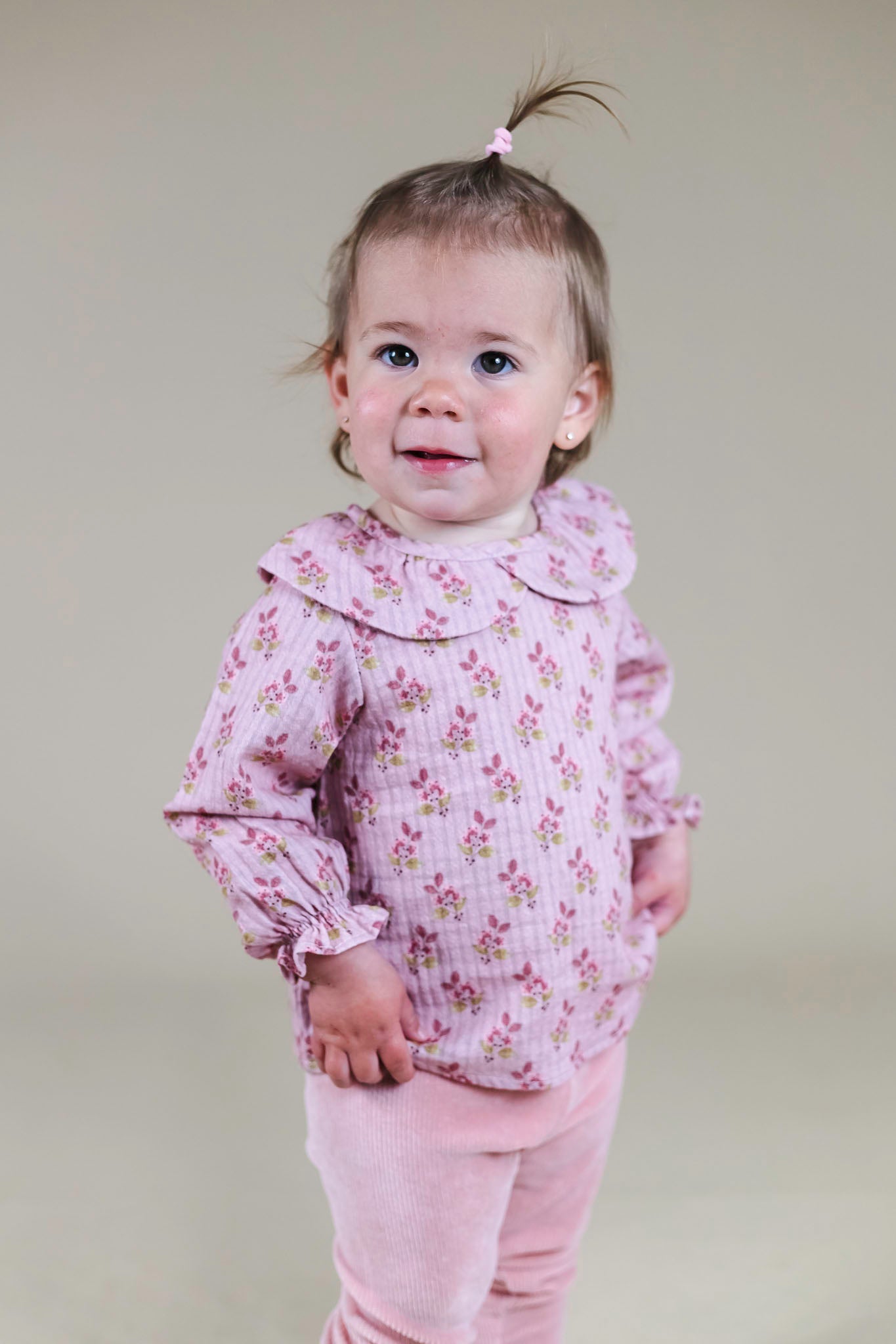 Silver Pink Bloom Blouse (Baby Girl)