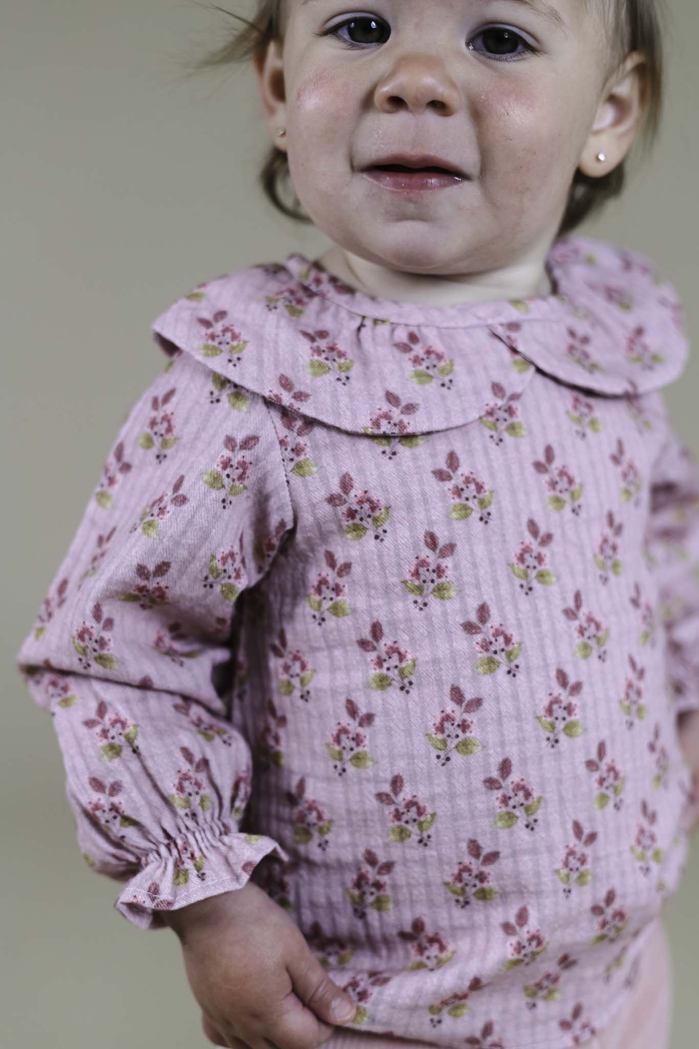 Silver Pink Bloom Blouse (Baby Girl)