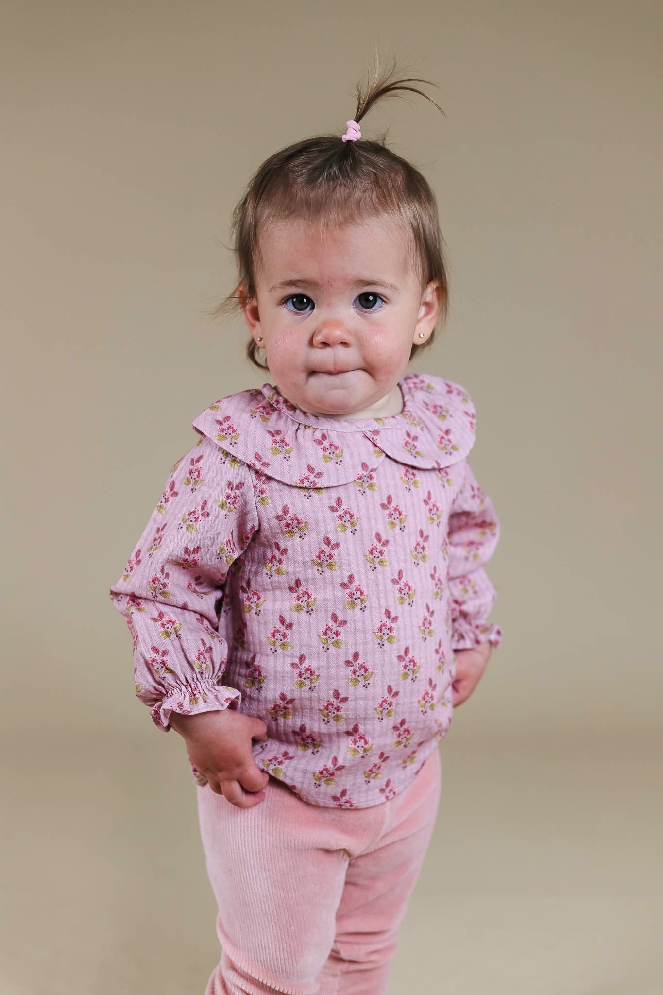 Silver Pink Bloom Blouse (Baby Girl)