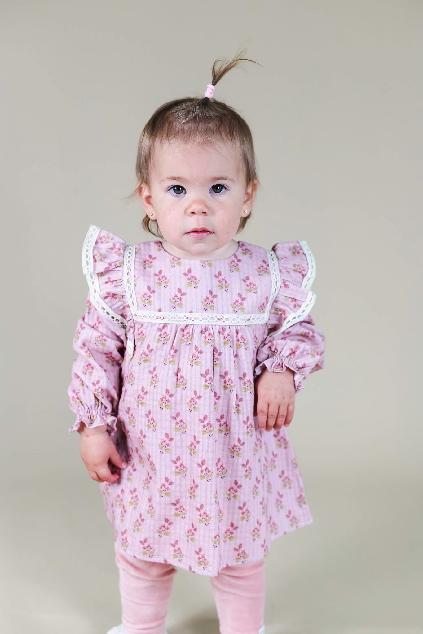Silver Pink Bloom Dress (Baby Girl)